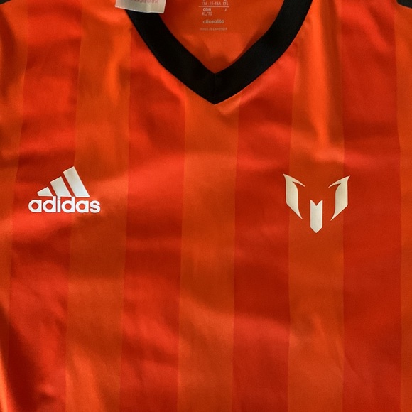 Youth XL Orange/Black Adidas Messi Soccer Jersey - Picture 2 of 4